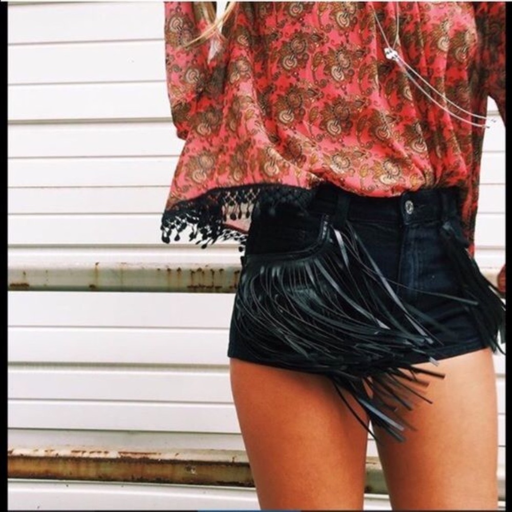 Carmar Dakota Fringe Denim Shorts